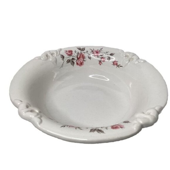 Haeger Other - Royal Haeger White #3055 Serving Bowl With Pink Roses 10" Vintage Christmas Gift